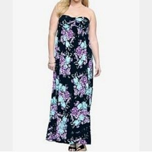 Torrid Floral Strapless Maxi dress 3